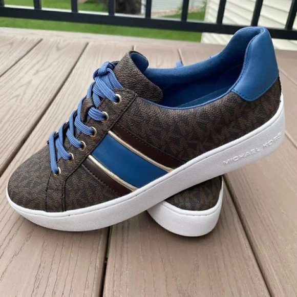 Michael Kors MK Womens Logo Stripe Sneaker Shoes - Picture 1 of 11